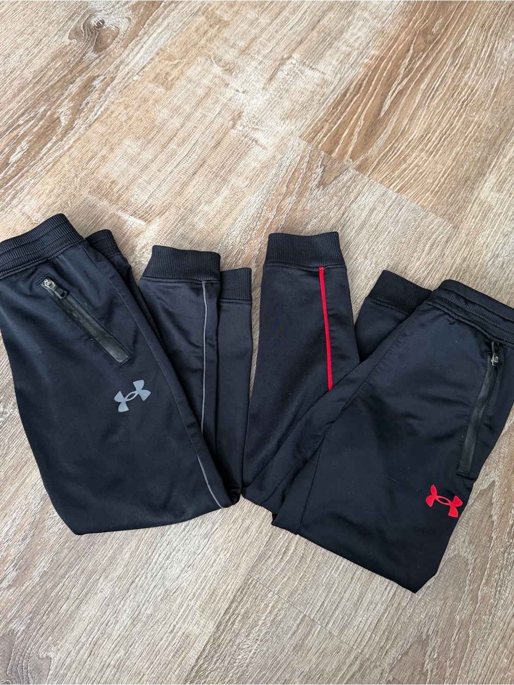 Under Armour Kids Black Jogger Pants with Red & Gray Logos - 2 pack - Boys 4T